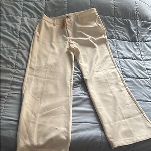 Forever 21 Cream Wide-Leg Pants